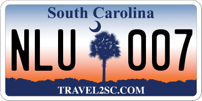 SC license plate NLU007