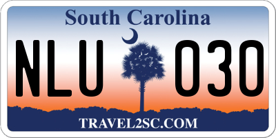 SC license plate NLU030