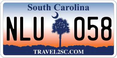 SC license plate NLU058