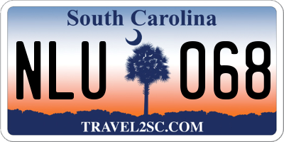 SC license plate NLU068