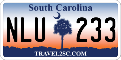 SC license plate NLU233