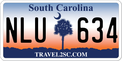 SC license plate NLU634