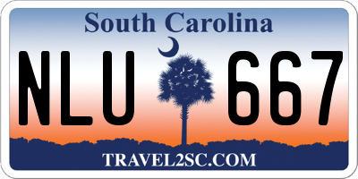 SC license plate NLU667