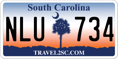 SC license plate NLU734