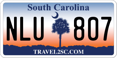 SC license plate NLU807