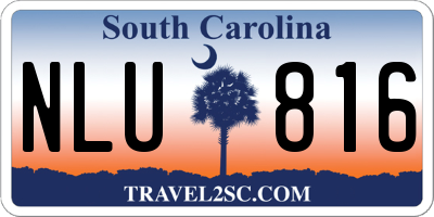 SC license plate NLU816