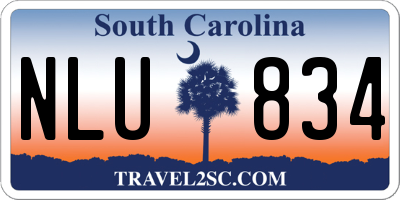 SC license plate NLU834