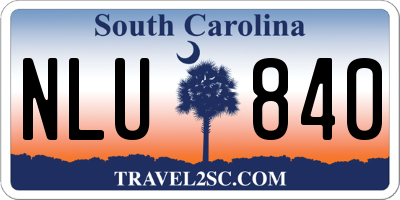 SC license plate NLU840