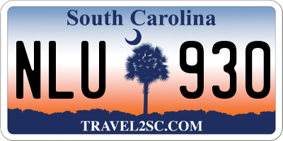 SC license plate NLU930