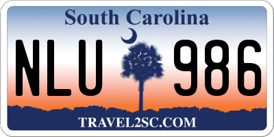 SC license plate NLU986