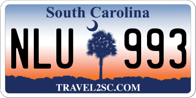 SC license plate NLU993