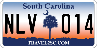 SC license plate NLV014