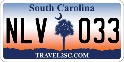 SC license plate NLV033