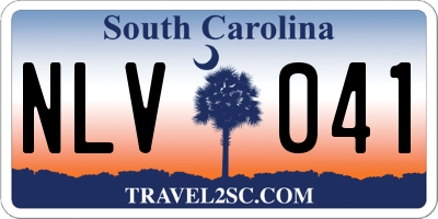 SC license plate NLV041