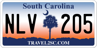 SC license plate NLV205