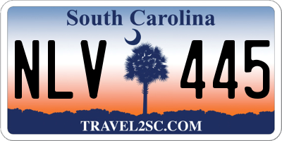 SC license plate NLV445