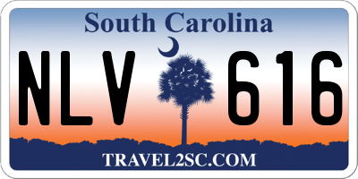 SC license plate NLV616