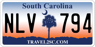 SC license plate NLV794