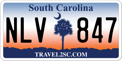 SC license plate NLV847