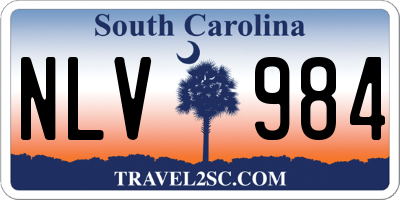 SC license plate NLV984
