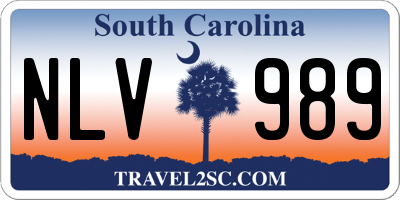 SC license plate NLV989