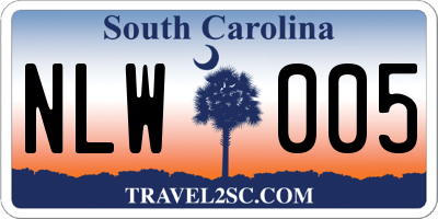 SC license plate NLW005