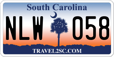 SC license plate NLW058
