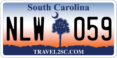 SC license plate NLW059