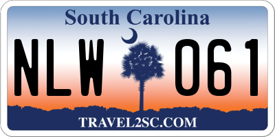 SC license plate NLW061