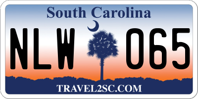 SC license plate NLW065