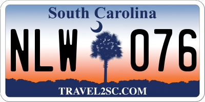 SC license plate NLW076