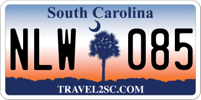 SC license plate NLW085