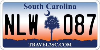 SC license plate NLW087