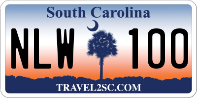SC license plate NLW100