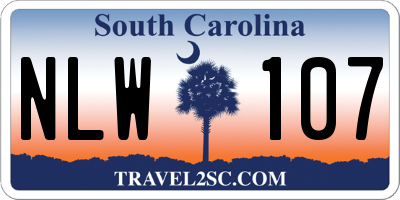 SC license plate NLW107