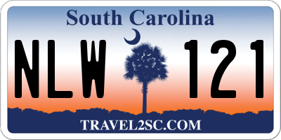 SC license plate NLW121