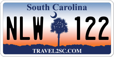 SC license plate NLW122