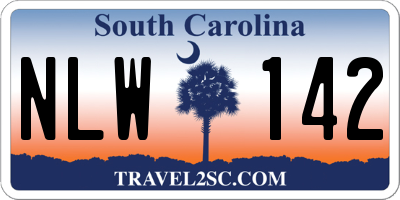 SC license plate NLW142