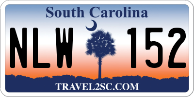 SC license plate NLW152