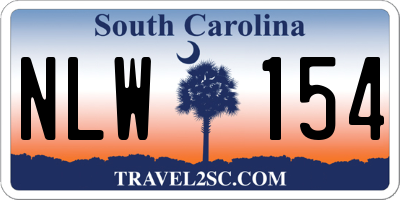 SC license plate NLW154