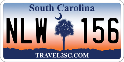 SC license plate NLW156