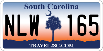 SC license plate NLW165