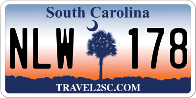 SC license plate NLW178