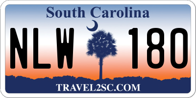 SC license plate NLW180