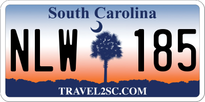 SC license plate NLW185