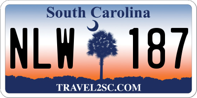 SC license plate NLW187