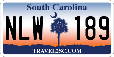 SC license plate NLW189