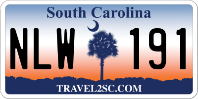 SC license plate NLW191