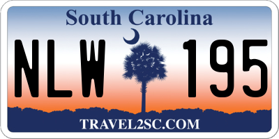 SC license plate NLW195