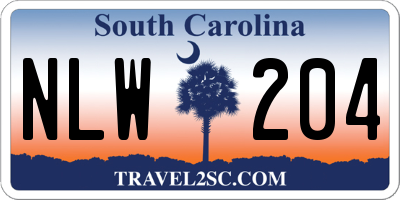 SC license plate NLW204